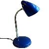 Светильник Бюрократ настольный, на подставке, серебристый + тёмно-синий плафон, лампа E14 40 Вт (нет в комплекте) BL-040H/Navy