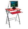 Стол для компьютера, красное закаленное стекло, выдвижная полка под клавиатуру, размер 60см (ш) x 45см (д) x 75 см (в)