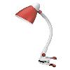 Светильник Бюрократ настольный, на клипе, красный + белая штанга, лампа энергосберегающая E27 13 Вт (нет в комплекте)