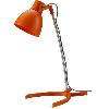 Светильник Бюрократ настольный, на подставке, оранжевый + серебристая штанга, лампа энергосберегающая E14 11 Вт